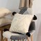 Deerlux 16" Cotton Throw Pillow Cover with White Tufted Stem Pattern and Black Tassel Corners with Filler QI004307.ST.K - alternate 7